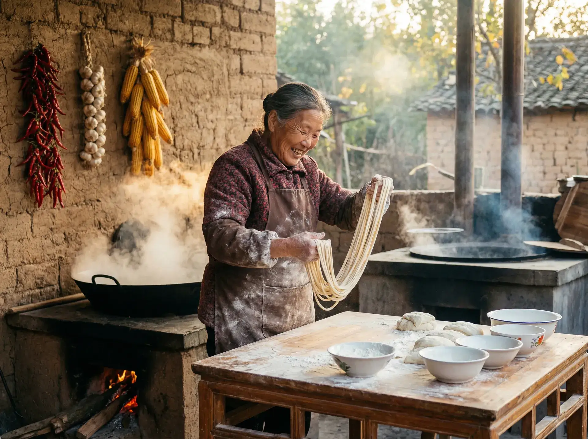 农家大嫂手擀面 - 龙马文化线上文学城 乡村美食